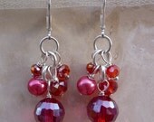 Red Crystal Bead Earrings