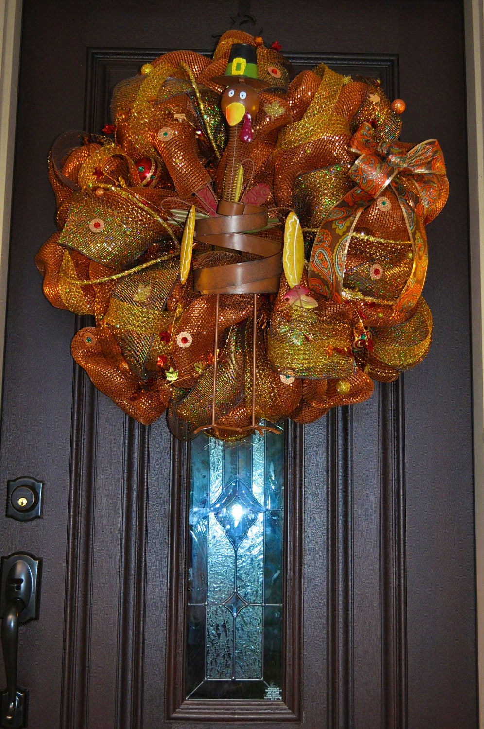 Thanksgiving Wreath, Thanksgiving, Thanksgiving Decoration, Thanksgiving Decor, Turkey, Turkey Wreath, Wreath, Deco Mesh Wreath, Fall