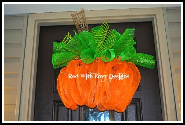 Large Halloween Wreath, Halloween Wreath, Deco Mesh Wreath, Wreath,Pumpkin, Pumpkin Wreath
