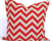 RED PILLOW COVER.18x18 inch.Printed Fabric Front and Back.Housewares.Home Decor.Cm.Cushions.Missoni.Chevron