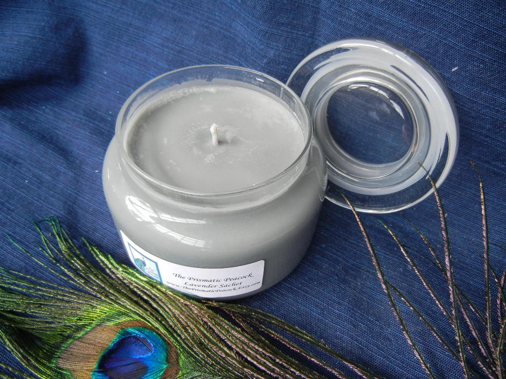Handmade Soy Candle Modern Gray Lavender Sachet Scented