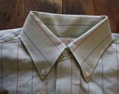 Boy's vintage pinstripe shirt / new old stock dress shirt / preppy cotton shirt size 8