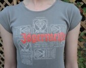 Upcycled Gray and Orange Jagermeister T Shirt Mini Dress or Costume