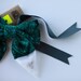 Bow Tie Or Pin Accessory Green Crushed Velvet With White Silk Organza And Pastel Pom Pom Bubbles