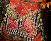 Cowgirl Western Pinup Purse, Rodeo, Beaded Roses, Tooled Vegan Leather, Awesome Shoulder Purse