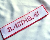 BAZINGA Book Mark Cross Stitch Big Bang Theory Bookmark