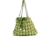 ON SALE- Crochet Handmade Bag- Green Handbag- Stylish Bag - Elegant tote- Unique Bag- Tote for ladies- Crochet tote- Useful Pouch bag