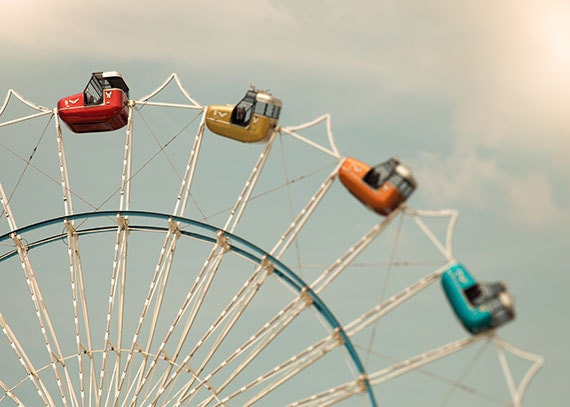 Carnival photography, Ferris Wheel, Nursery Art, colorful, summer fair - Sky Riders- 5x7 fine art photograph