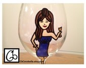 One Custom Hand Painted Wine Glass for Mom, Dad, Sister, Brother, Bridesmaid, Best Friend, Graduate, Girlfriend, Boyfriend, or Birthday Gift