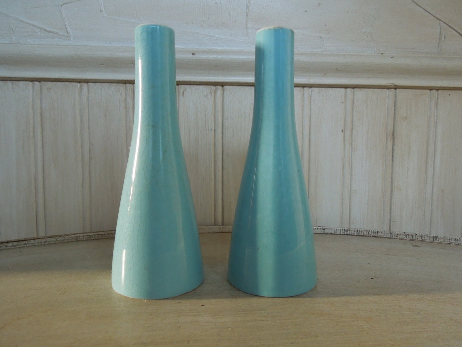 VIntage Turquoise Salt and Pepper Shakers Turquoise Porcelain Salt and Pepper Shakers