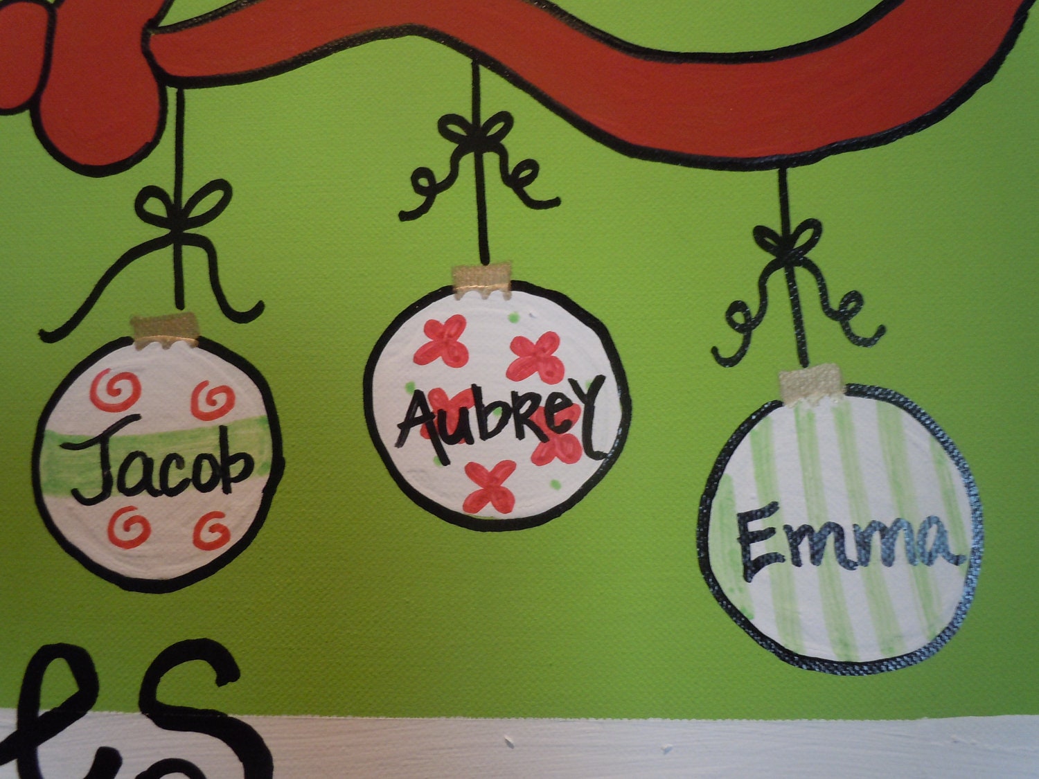 Hand-painted and personalized Christmas canvas for your family