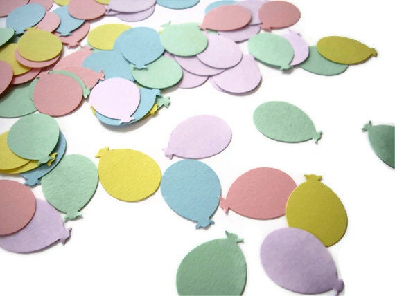 100 pastel balloon punches, birthday party decoration, embellishment, baby shower confetti