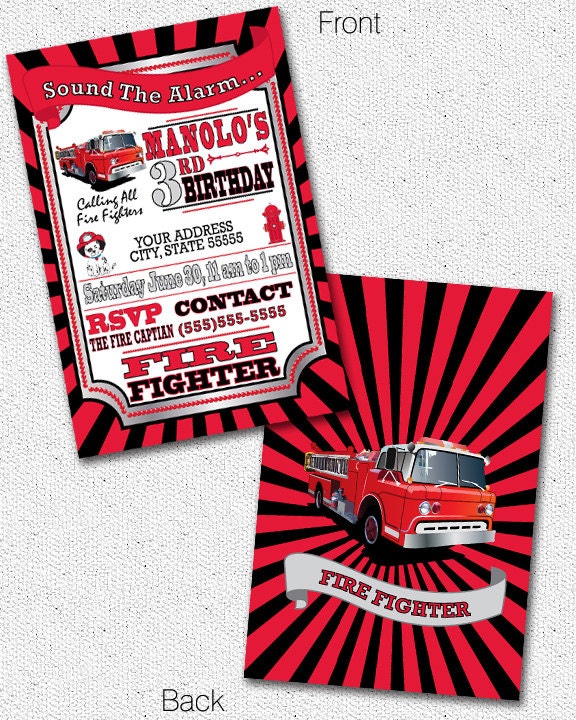 Fireman Invitations - Digital File Il_170x135