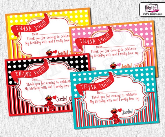 Elmo - Thank You Cards Il_570xn