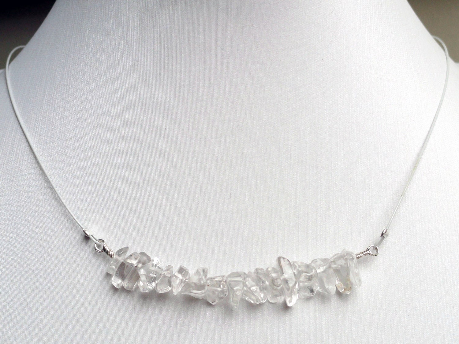 Crystal quartz set - necklace earrings set - crystal quartz chips - ice cube earrings - ice necklace - crystal quartz necklace