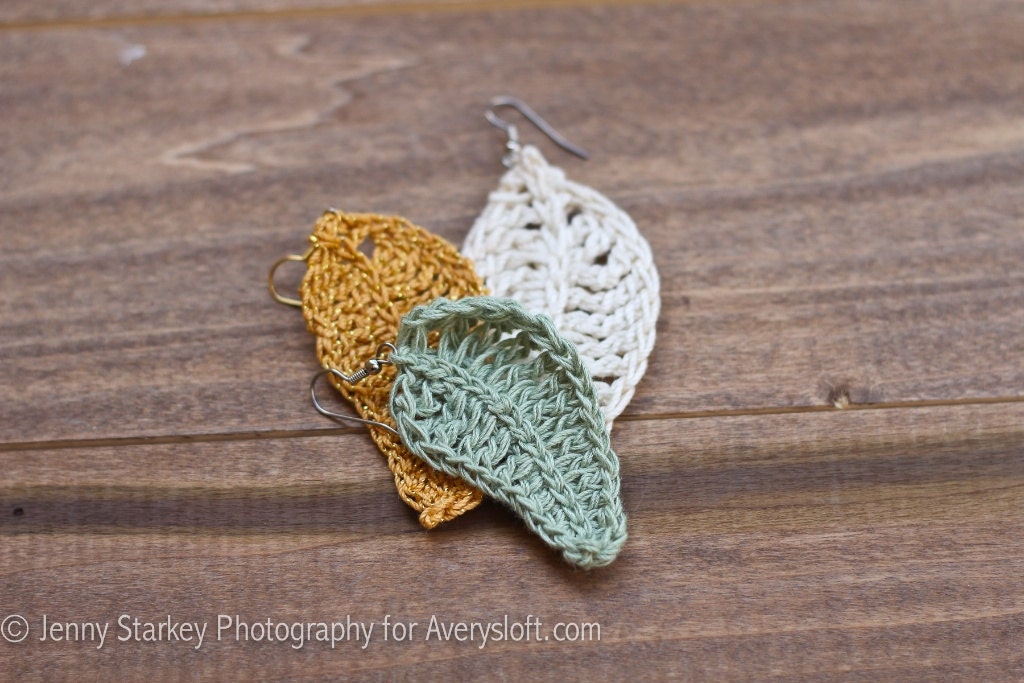PATTERN Crochet Leaf Earrings