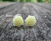 Ivory Dahlia Flower Earrings