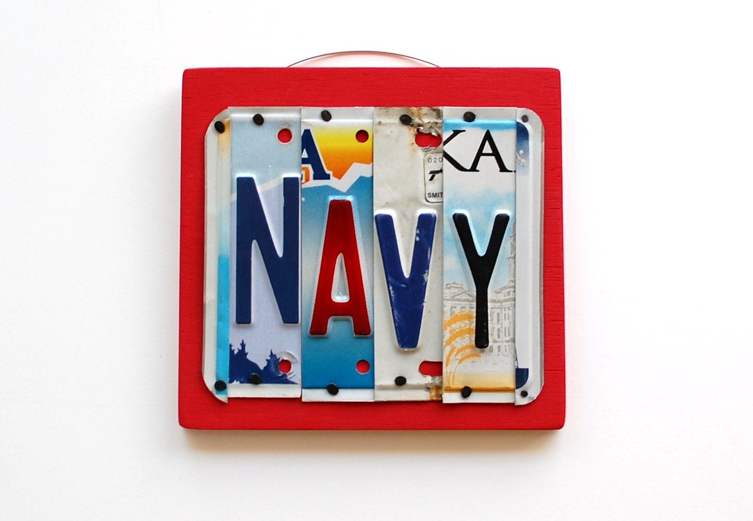 NAVY, License Plate Art, Custom Home Decor, Wall Hanging, Sailor, Unites States Navy, Sea bee, sea men, father's day gift, retirement - UniquePl8z