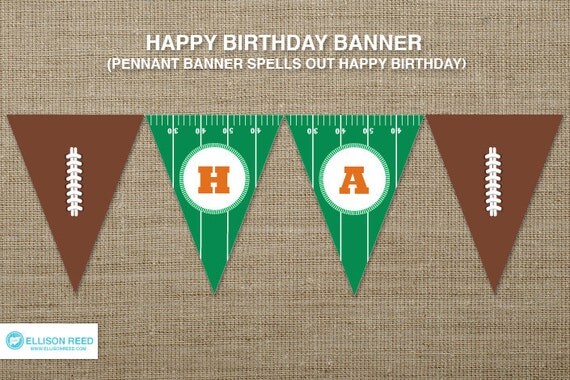 Football Birthday - Printable Party - Football birthday banner - Sports Printable - football play - Birthday Party - DIY Printable Il_570xn