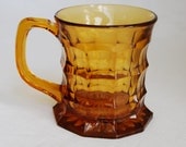 Retro amber glass tankard