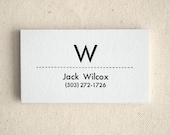 Mid-Century Modern Calling Cards - Utility Style - Personalized Initial Letterpress (50)