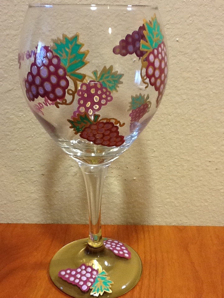Hand Painted "Like fine wine, I get better with age" Wine Glass