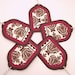 Damask Gift Tags Elegant in Brown and Red - Large Size,  Set Of 5