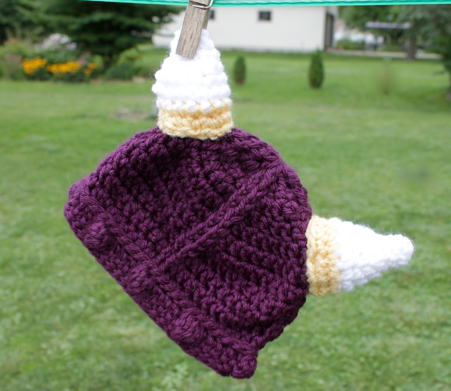 Minnesota Vikings Newborn Crochet Hat, Newborn up to Adult