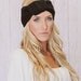 Black Knitted Knotted Mohair Ear Warmer Headband - Knot Just Any Ear Warmer in Black