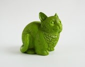 Pistachio Green Cat Up-Cycled Ornament by Trash Things