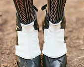 Sadie- Black and White Women's Leather Spats