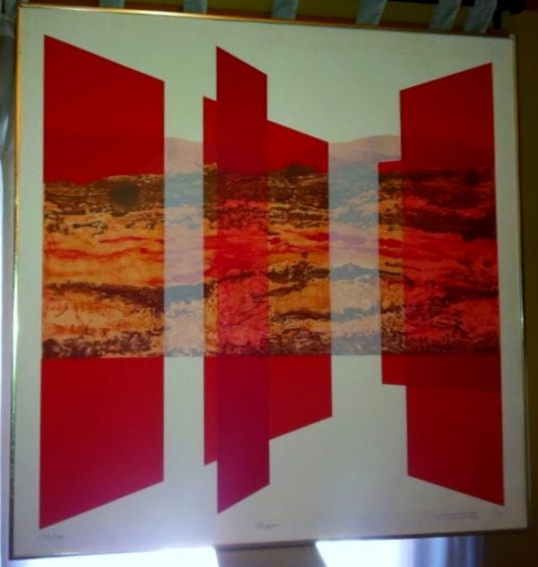 Vintage Art Port signed dated by Artist Retro Art Titled 'Port' 1973 numbered 139 of 150