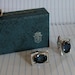 Vintage Balfour Silver Blue Cufflinks TieTack Originial Jewelry Case