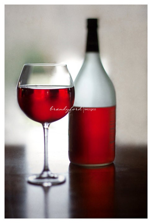Red Wine Photo, Glass, Wine,  Bottle, Relax, Celebrate, Alcohol, Still Life, 8x10 Fine Art Print, Fpoe