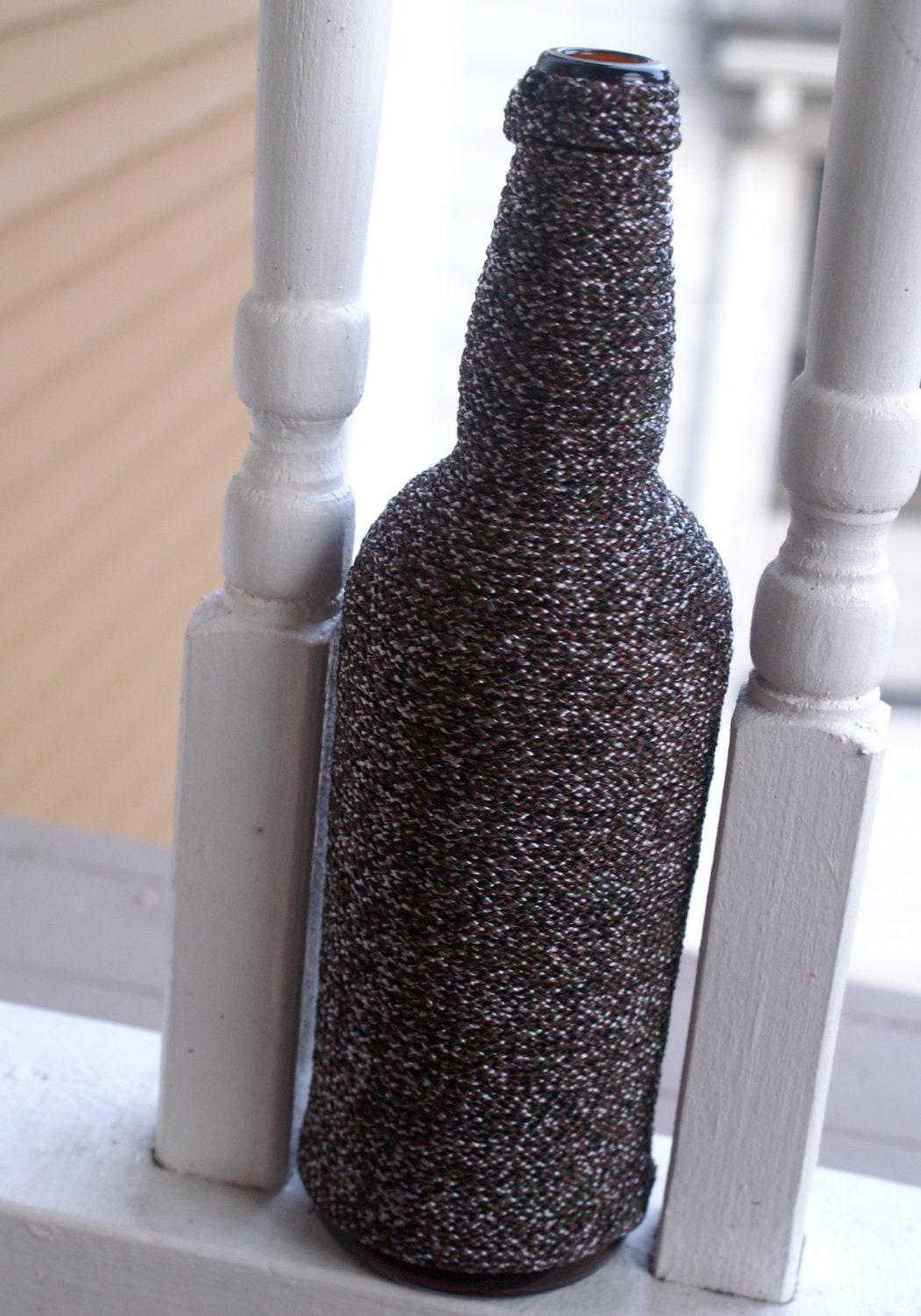 Camouflage Cord Wrapped Bottle Vase