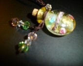 Perfume Bottle Glass Necklace. Opening with Cork. Fill with your favorite fragrance.