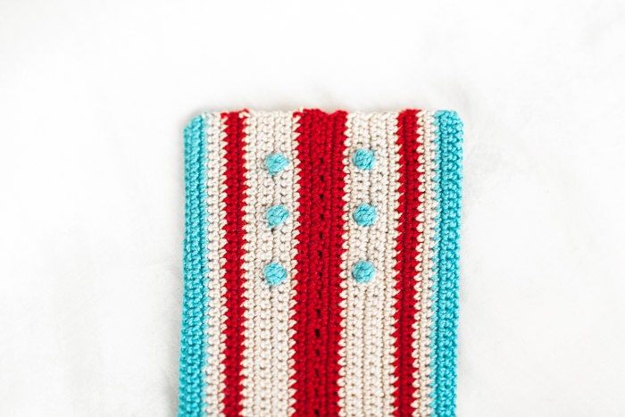 iPod Touch cover in blue red beige. Phone case. iPod Touch sock. Eco-Friendly