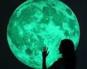 The world's largest Moonlight /XL-size, Clair De Lune (glow in the dark moon wall sticker-100cm)