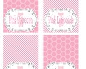 Little Ballerina Food Labels, Tent Cards -- Customizable DYI  -- Print Your Own