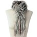 Grey Boho Fringe Scarf // Handknit Scarf with Sparkle