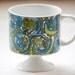 Vintage Mod Retro Pedestal Cup, Blue Green and White, Holt Howard 1967