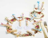 Favors, Baby Shower, Baby Words, Housewares, Kitchen Accessories,  Children, Handmade, Clothespins Favors - 14 pieces