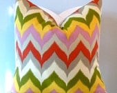 Colorful Chevron Ikat Decorative Pillow Cover 18 x 18