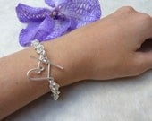 Silver Chainmaille Bracelet --Mobius Weave with Handcrafted Heart Clasp