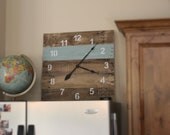 Large Reclaimed Pallet Wood Wall Clock (10 Color Options)