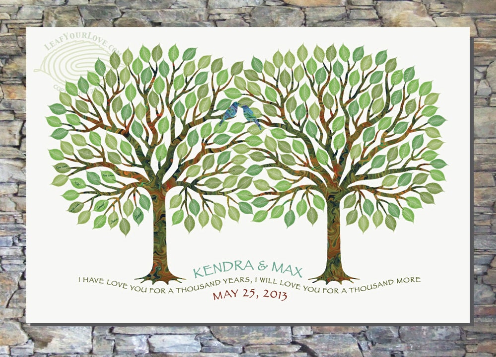 Thumbprint Tree Canvas Guest Book Art - Wedding, Anniversary, Milestone Birthdays