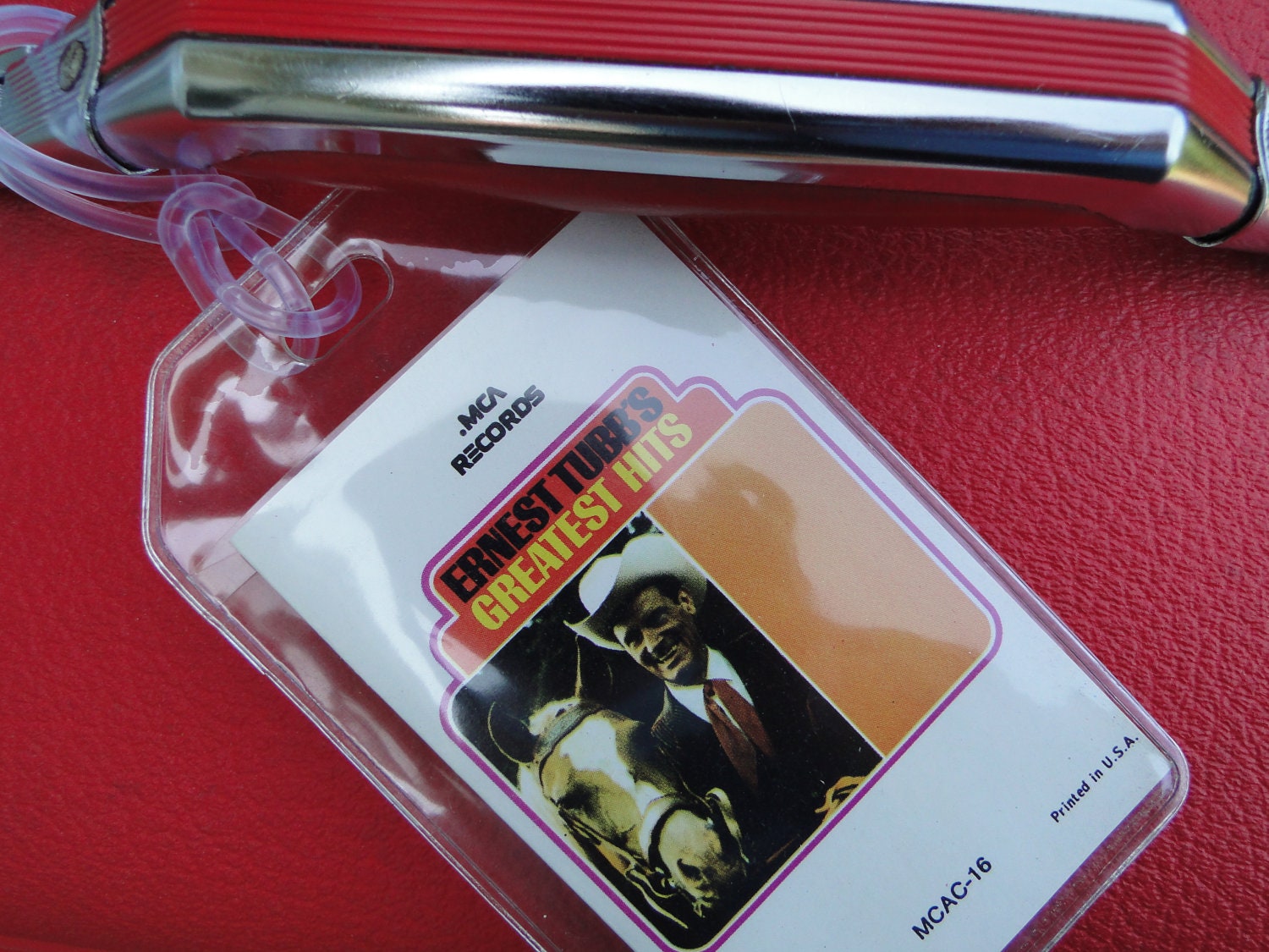Ernest Tubb - Greatest Hits - Upcycled Cassette Tape - Luggage, Back Pack, Musical Instrument Case or Bag Tag