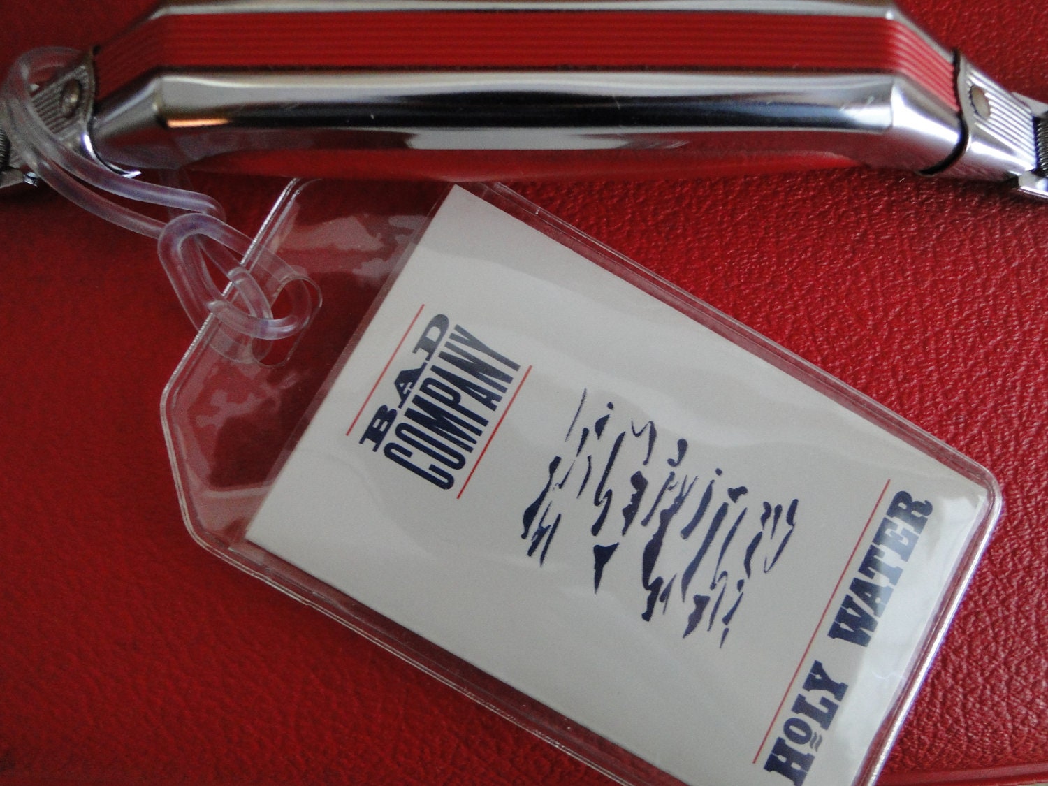 Bad Company - Holy Water - Upcycled Cassette Tape - Luggage, Back Pack, Musical Instrument Case or Bag Tag