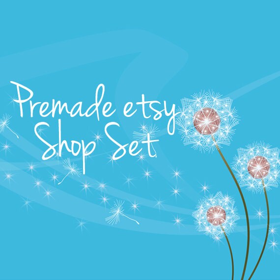Premade Etsy Shop Banner Avatar Image Set - Dandelion