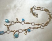 Fishing Swivel Clip Necklace with dichronic glass beads
